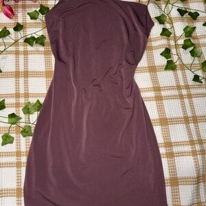 Windsor One Shoulder Dress in Deep Purple